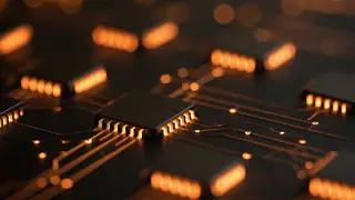 Amber Chip Traces desktop wallpaper