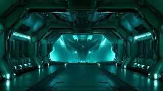 Teal Metal Corridor desktop wallpaper